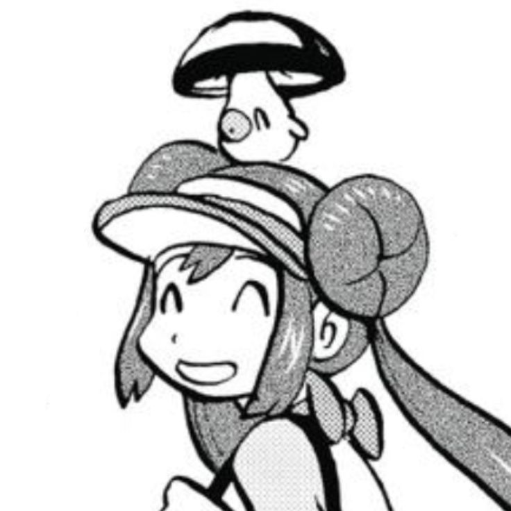 Whitely from Pokeomon with a Foongus on her head